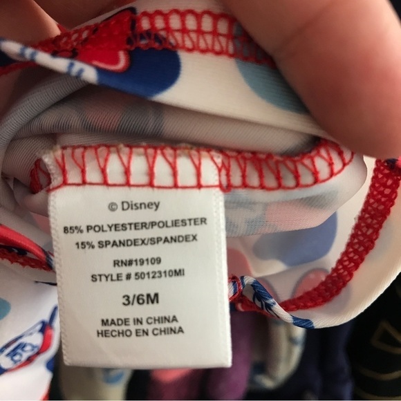 3/$15 Disney infant baby Minnie Mouse red white and blue ONE PIECE bathing suit - Picture 9 of 9